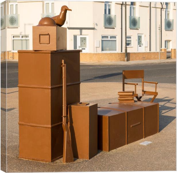 Redcar Left Luggage Sculpture: Redcar Cinema Canvas Print by Tim Hill