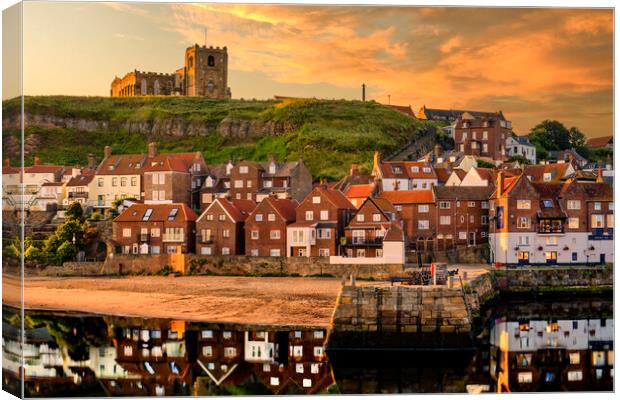 Whitby East Cliff Reflections Canvas Print by Tim Hill