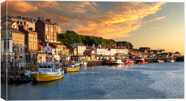Whitby Harbour at Sunrise Canvas Print by Tim Hill