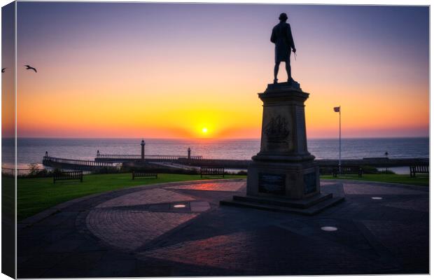 Whitby Sunrise Silhouettes  Canvas Print by Tim Hill