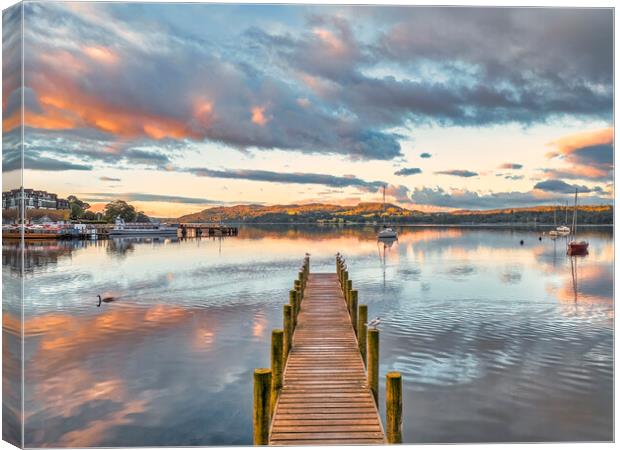 Ambleside Boat Jetty Lake Windermere Canvas Print by Tim Hill