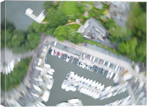 Drone Zoom Blur Art: Windermere Yacht Marina Canvas Print by Tim Hill