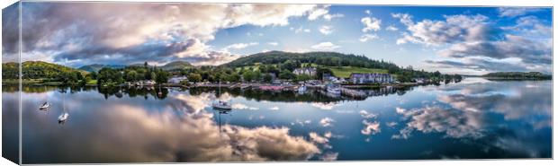 Lake Windermere Panoramic: Ambleside Waterfront Canvas Print by Tim Hill