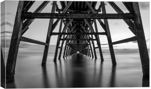 Steetley Pier Black and White Canvas Print by Tim Hill