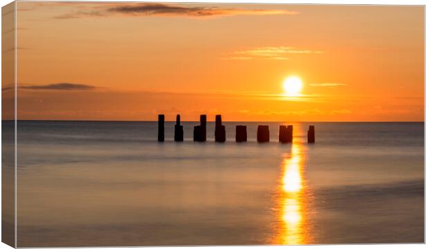 Hartlepool Sunrise near Steetley Pier Canvas Print by Tim Hill