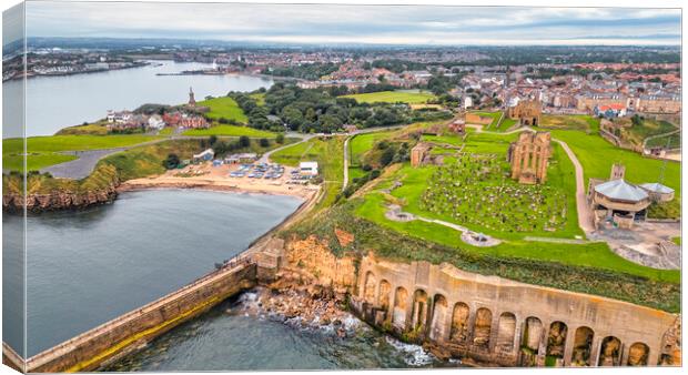 Tynemouth Priory to the River Tyne Canvas Print by Tim Hill