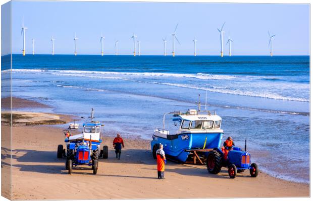 Redcar Fishing Boats: Redcar Beach Photography Canvas Print by Tim Hill