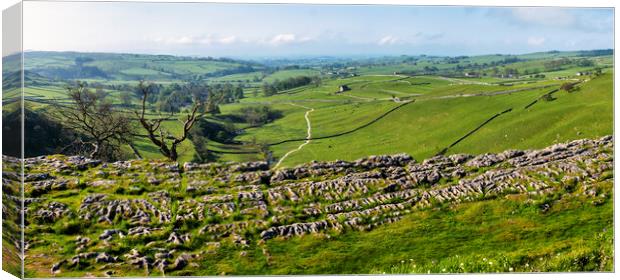Top of Malham Cove: Yorkshire Dales Panorama Canvas Print by Tim Hill