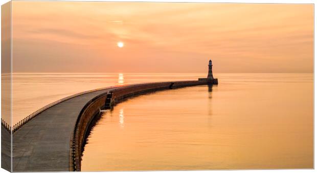 Roker Pier and Lighthouse: Sunderland Sunrise Canvas Print by Tim Hill