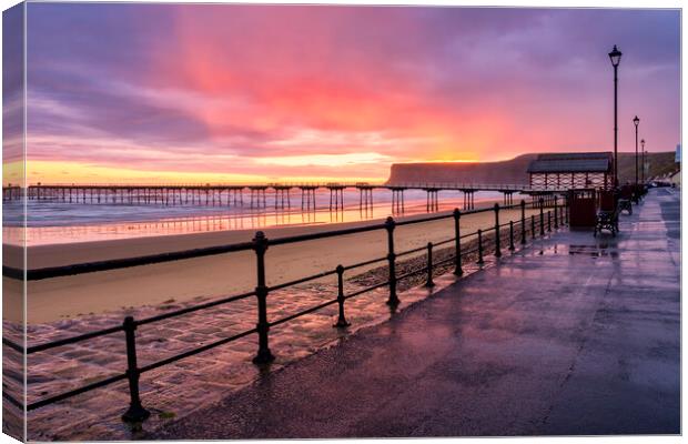 Saltburn Sunrise North Yorkshire Coast Canvas Print by Tim Hill