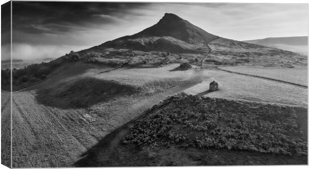 Roseberry Topping Black and White Canvas Print by Tim Hill