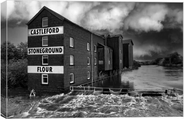 Castleford Flour Mill ~ Storm Babet 2023 Canvas Print by Tim Hill