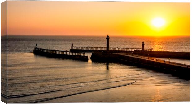 Whitby Sunrise North Yorkshire Coast Canvas Print by Tim Hill