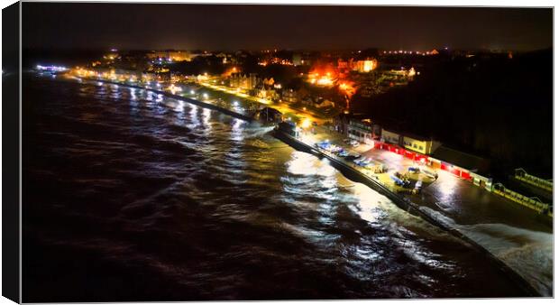 Filey Seafront at Night: Yorkshire coast Canvas Print by Tim Hill