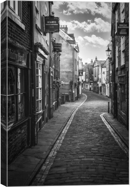 Whitby Shambles Black and White Canvas Print by Tim Hill