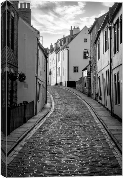Whitby Henrietta Street Black and White Canvas Print by Tim Hill