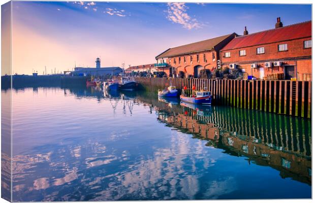Scarborough Harbour Reflections Canvas Print by Tim Hill