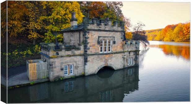 Newmillerdam Boathouse: Autumn Colours Canvas Print by Tim Hill