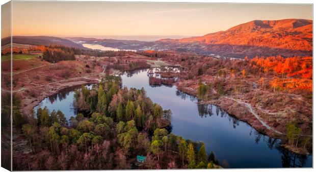Tarn Hows to Coniston Water Canvas Print by Tim Hill