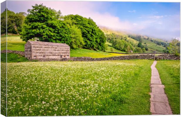 Muker Wildflower Meadows: Yorkshire Dales Canvas Print by Tim Hill
