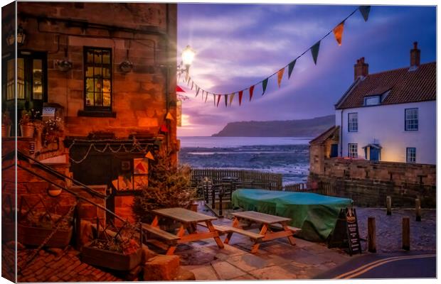 Robin Hood's Bay ~ All is calm, all is bright. Canvas Print by Tim Hill