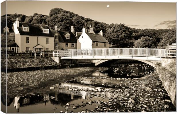Moonset over Sandsend North Yorkshire Canvas Print by Tim Hill