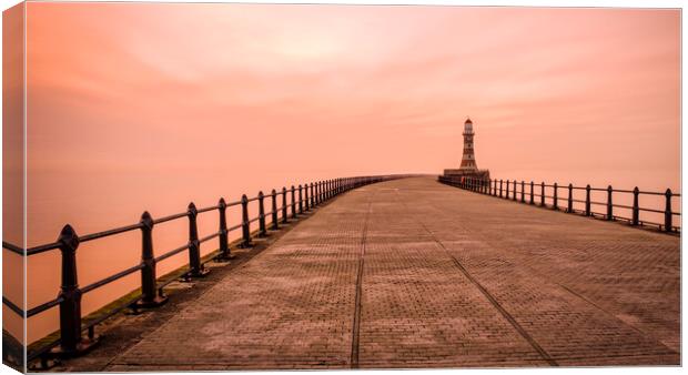 Roker Pier Sunrise: Haway The Lads Canvas Print by Tim Hill