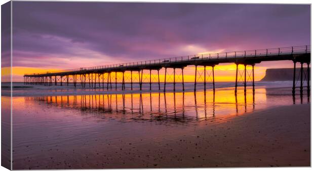 September Sunrise at Saltburn by the sea Canvas Print by Tim Hill