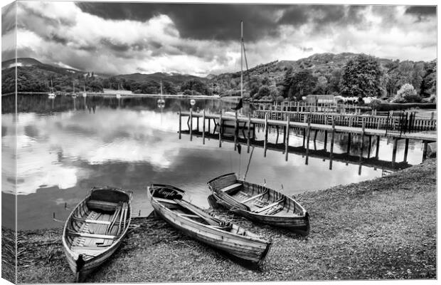 Ambleside Rowing Boats, Lake Windermere, The Lakes Canvas Print by Tim Hill