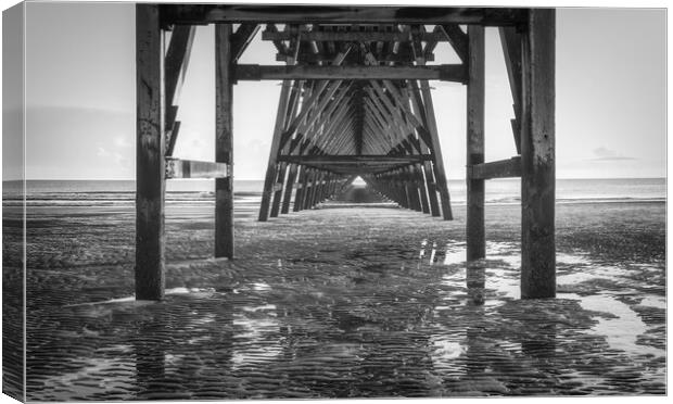 Steetley Pier Black and White Canvas Print by Tim Hill