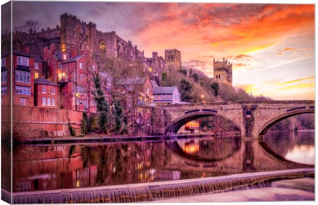 Durham Castle, Cathedral, and Framwellgate Bridge Canvas Print by Tim Hill