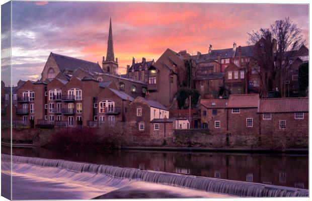 Durham St Nics Church from the River Wear Canvas Print by Tim Hill