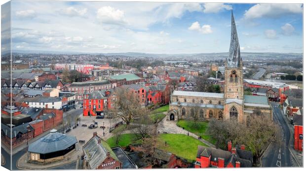 Chesterfield's Crooked Spire Canvas Print by Tim Hill