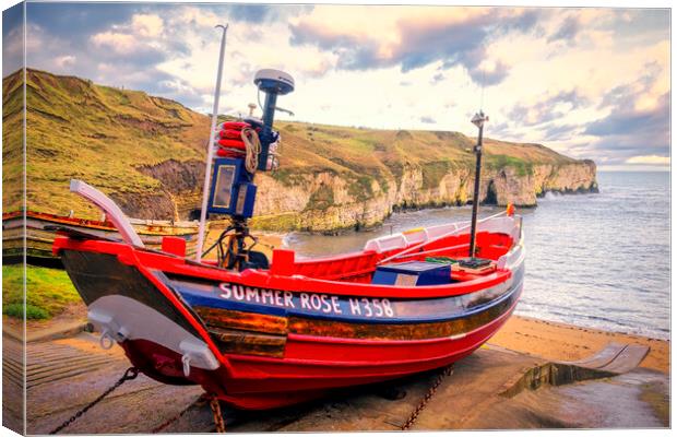 Summer Rose - North Landing Flamborough Canvas Print by Tim Hill