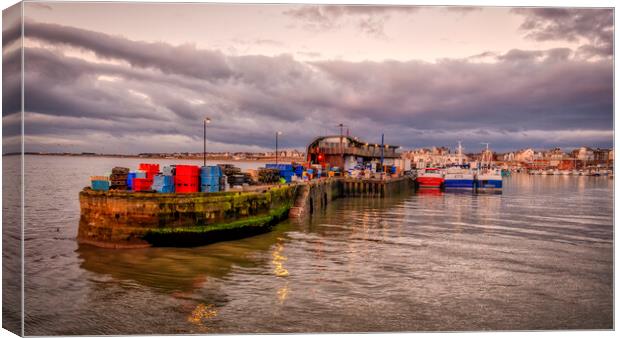 Bridlington South Pier and Fish Market Canvas Print by Tim Hill