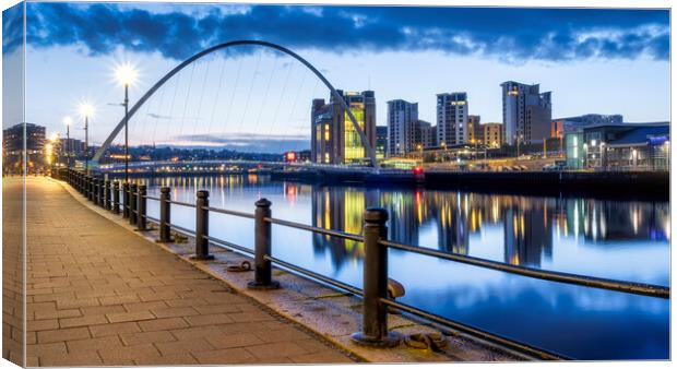 Newcastle Quayside to Baltic Flour Mill Canvas Print by Tim Hill
