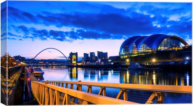 River Tyne Newcastle and Gateshead Quayside Canvas Print by Tim Hill