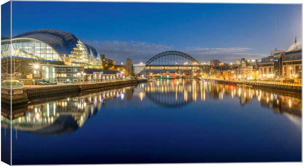 River Tyne Reflections Newcastle and Gateshead Canvas Print by Tim Hill