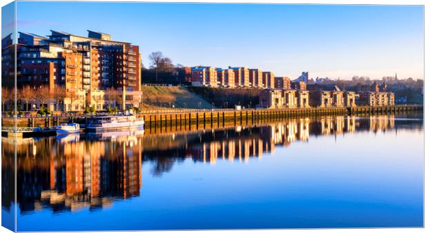Newcastle Quayside at Golden Hour Canvas Print by Tim Hill
