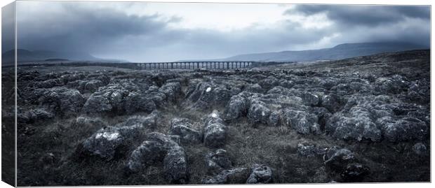 Ingleborough Hill to Whernside Panoramic Canvas Print by Tim Hill