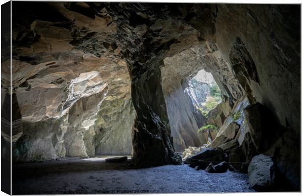 Cathedral cave Canvas Print by Peter Bardsley