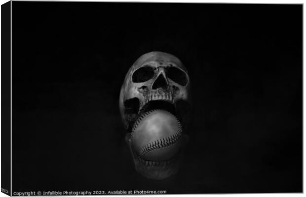 Skull baseball  Canvas Print by Infallible Photography