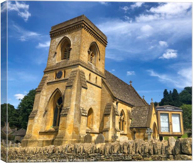 St Barnabas Church Snowshill in the Cotswolds  Canvas Print by Martin fenton