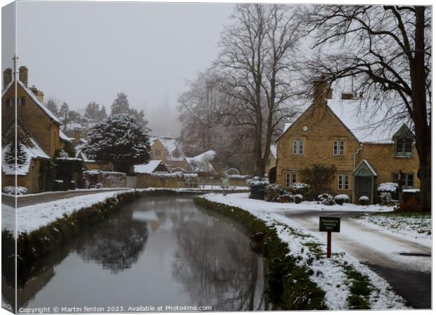 Lower Slaughter and the river eye Canvas Print by Martin fenton