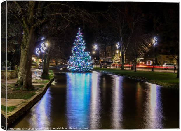 Reflections of a Christmas tree Canvas Print by Martin fenton