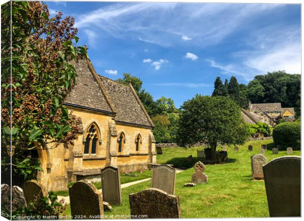 St Peter’s church upper slaughter Canvas Print by Martin fenton