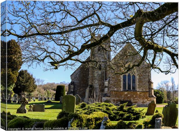 St Peter’s church little Rissington Canvas Print by Martin fenton