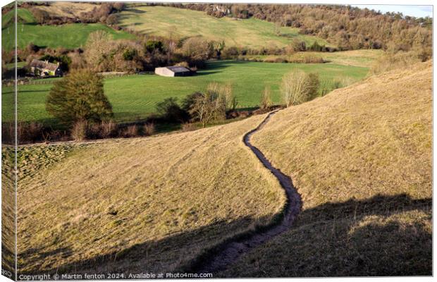 Trail over the hills Canvas Print by Martin fenton