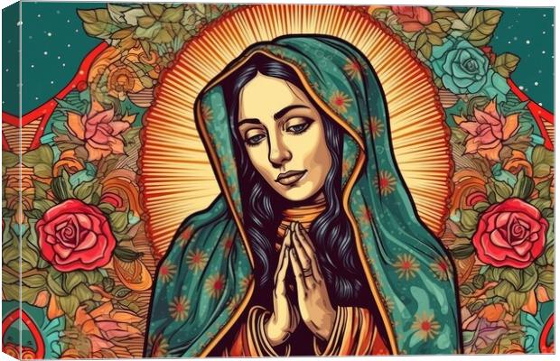 Beautiful lady of guadalupe mexico saint holy faith. Generative AI Canvas Print by Lubos Chlubny