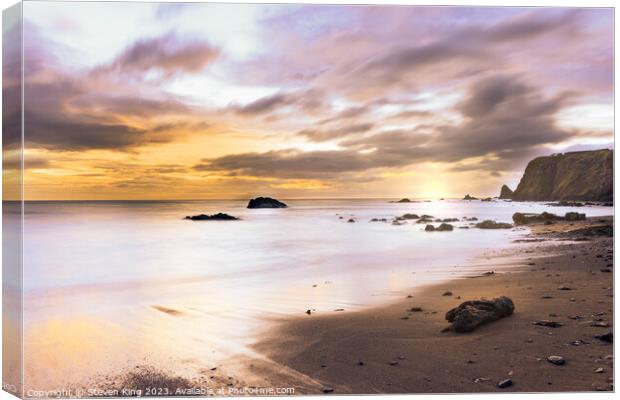 Serene Sunrise at Milldown Bay Canvas Print by Steven King